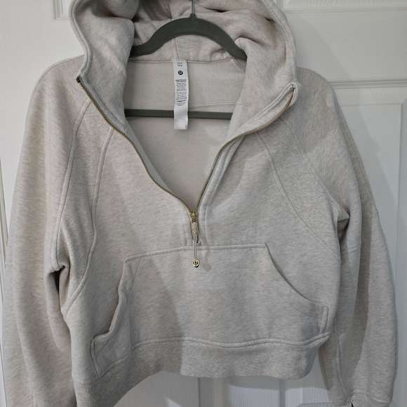 lululemon athletica Tops - Lululemon Athletica Light Gray Half-Zip Hoodie